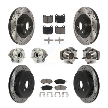 Front Rear Hub Bearing Coat Brake Rotor Pads Kit (10Pc) For 17 Subaru BRZ Limited/Premium KBB-130578