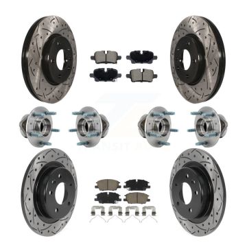 Front Rear Hub Bearing Coat Brake Rotor Pads Kit (10Pc) For Chevrolet Equinox GMC Terrain KBB-130582
