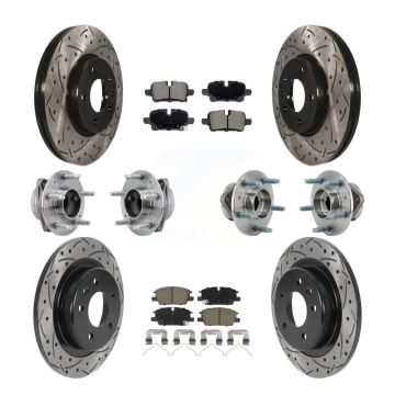Front Rear Hub Bearing Coat Brake Rotor Pads Kit (10Pc) For Chevrolet Equinox GMC Terrain KBB-130583