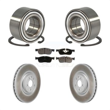 Front Wheel Bearing Coated Disc Brake Rotors And Pads Kit For 2018 Jaguar E-Pace Base KBB-130604