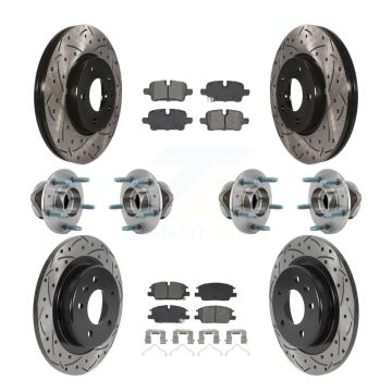 Front Rear Hub Bearing Coat Brake Rotor Pads Kit (10Pc) For Chevrolet Equinox GMC Terrain KBB-130612