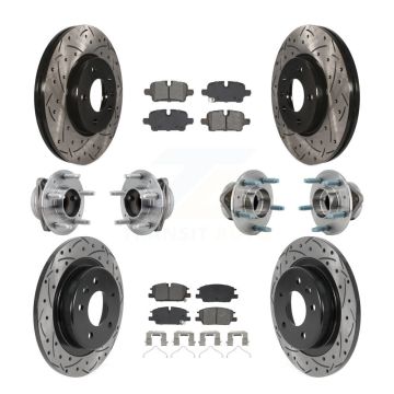 Front Rear Hub Bearing Coat Brake Rotor Pads Kit (10Pc) For Chevrolet Equinox GMC Terrain KBB-130613