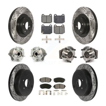 Front Rear Hub Bearing Coat Brake Rotor Pads Kit (10Pc) For 17 Subaru BRZ Limited/Premium KBB-130616