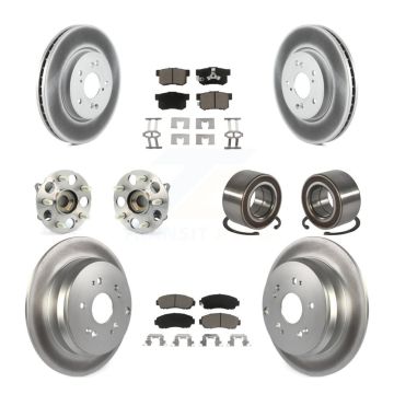 Front Rear Hub Bearing Coated Disc Brake Rotor & Pads Kit (10Pc) For Honda CR-V Acura RDX KBB-130624