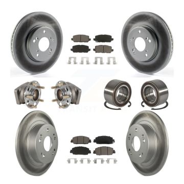 Front Rear Hub Bearing Coated Brake Rotor And Pad Kit (10Pc) For 2016-2022 Honda HR-V AWD KBB-130627