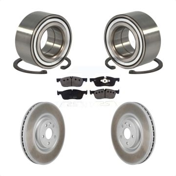 Front Wheel Bearing Coated Disc Brake Rotors And Pads Kit For 2018 Jaguar E-Pace Base KBB-130646