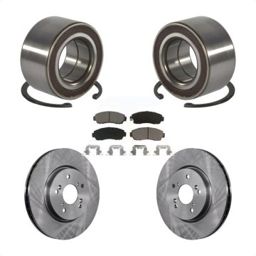 Front Wheel Bearing Disc Brake Rotors And Ceramic Pads Kit For Honda CR-V Acura RDX KBB-130648