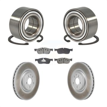 Front Wheel Bearing Coated Disc Brake Rotors And Pads Kit For 2018 Jaguar E-Pace Base KBB-130659