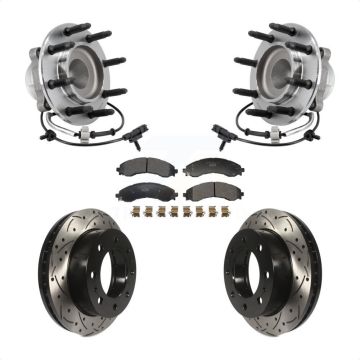 Front Hub Bearing Drilled Slot Brake Rotor Pads Kit For GMC Savana 2500 Chevrolet Express KBB-130664