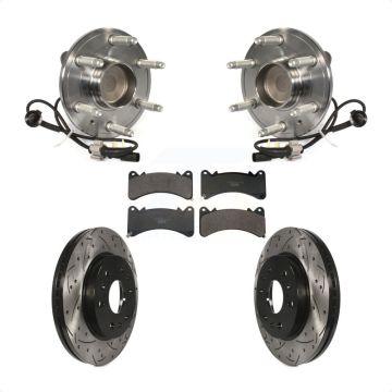 Front Hub Bearing Drill Slot Brake Rotor Pads Kit For GMC Sierra 1500 Chevrolet Silverado KBB-130665