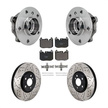 Front Hub Bearing Coat Drill Slot Brake Rotor Pads Kit For Mini Cooper Countryman Clubman KBB-130667