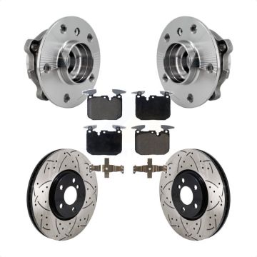 Front Hub Bearing Drill Slot Brake Rotor Pads Kit For 20-22 Mini Cooper John Works KBB-130668