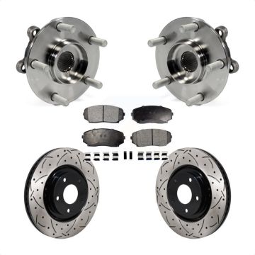 Front Hub Bearing Drilled Slot Brake Rotor Pads Kit For 2019-2023 Mazda CX-5 Turbocharged KBB-130669