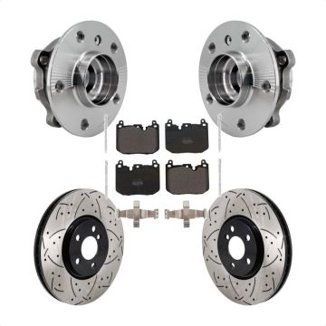 Front Hub Bearing Coat Drill Slot Brake Rotor Pads Kit For Mini Cooper Countryman Clubman KBB-130684