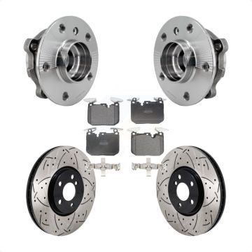 Front Hub Bearing Drill Slot Brake Rotor Pads Kit For 20-22 Mini Cooper John Works KBB-130686