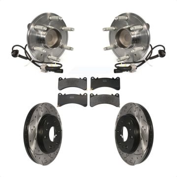 Front Hub Bearing Drill Slot Brake Rotor Pads Kit For GMC Sierra 1500 Chevrolet Silverado KBB-130692