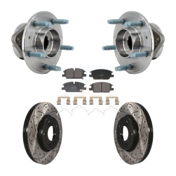 Front Hub Bearing Coated Drill Slot Brake Rotor Pad Kit For Chevrolet Equinox GMC Terrain KBB-130696