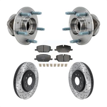 Front Hub Bearing Coated Drill Slot Brake Rotor Pad Kit For Chevrolet Equinox GMC Terrain KBB-130697