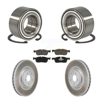 Front Wheel Bearing Coated Disc Brake Rotors And Pads Kit For 2018 Jaguar E-Pace Base KBB-130705