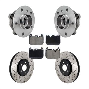 Front Hub Bearing Coat Drill Slot Brake Rotor Pads Kit For Mini Cooper Countryman Clubman KBB-130712