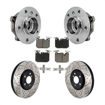 Front Hub Bearing Drill Slot Brake Rotor Pads Kit For 20-22 Mini Cooper John Works KBB-130713
