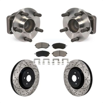 Front Hub Bearing Drill Slot Brake Rotor Pad Kit For Toyota 86 Base GT With Brembo Brakes KBB-130715