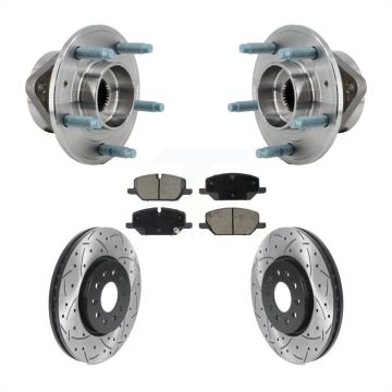 Front Hub Bearing Coated Drill Slot Brake Rotor Pad Kit For Chevrolet Equinox GMC Terrain KBB-130718