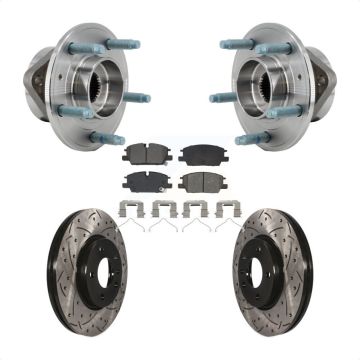 Front Hub Bearing Coated Drill Slot Brake Rotor Pad Kit For Chevrolet Equinox GMC Terrain KBB-130725