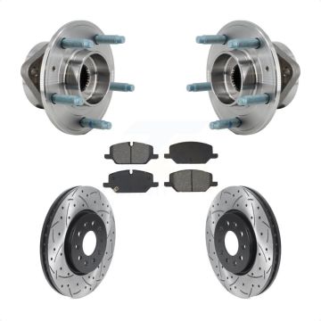 Front Hub Bearing Coated Drill Slot Brake Rotor Pad Kit For Chevrolet Equinox GMC Terrain KBB-130726