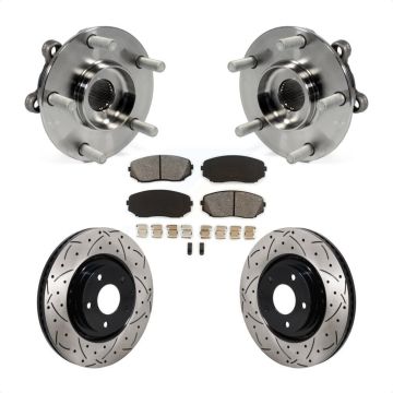Front Hub Bearing Drilled Slot Brake Rotor Pads Kit For 2019-2023 Mazda CX-5 Turbocharged KBB-130730