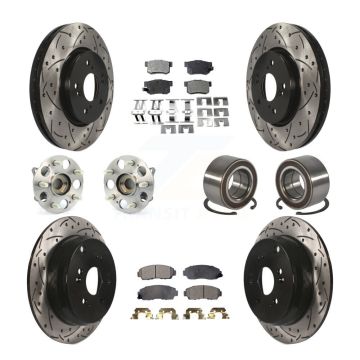 Front Rear Hub Bearing Coated Disc Brake Rotors And Ceramic Pads Kit (10Pc) For Acura RDX KBB-130734