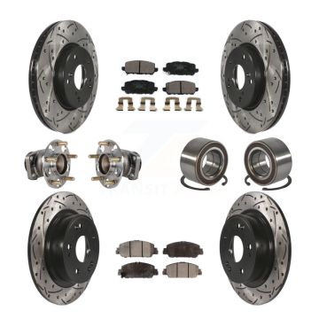 Front Rear Hub Bearing Coated Brake Rotor And Pad Kit (10Pc) For 2016-2022 Honda HR-V FWD KBB-130737