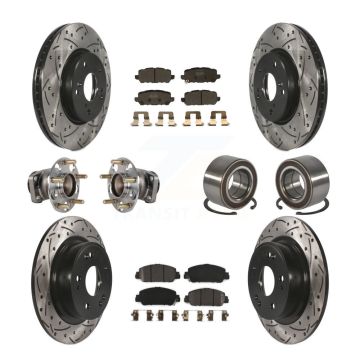 Front Rear Hub Bearing Coated Brake Rotor And Pad Kit (10Pc) For 2016-2022 Honda HR-V FWD KBB-130746