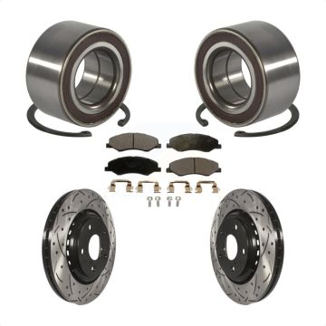 Front Wheel Bearing Coated Drilled Slot Brake Rotor & Pad Kit For 2018-2023 Honda Odyssey KBB-130770