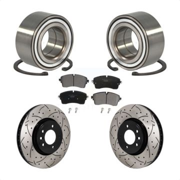 Front Wheel Bearing Coated Drill Slot Brake Rotor Pads Kit For Land Rover Discovery Range KBB-130772