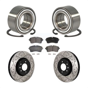 Front Wheel Bearing Coated Drill Slot Brake Rotor Pads Kit For Land Rover Discovery Range KBB-130778