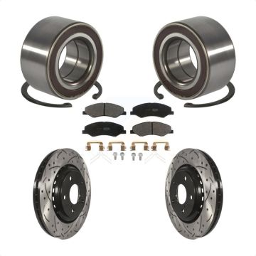 Front Wheel Bearing Coated Drilled Slot Brake Rotor & Pad Kit For 2018-2023 Honda Odyssey KBB-130779
