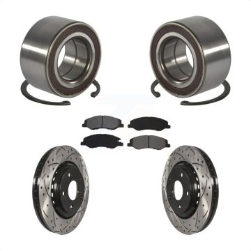 Front Wheel Bearing Coated Drilled Slot Brake Rotor & Pad Kit For 2018-2023 Honda Odyssey KBB-130787