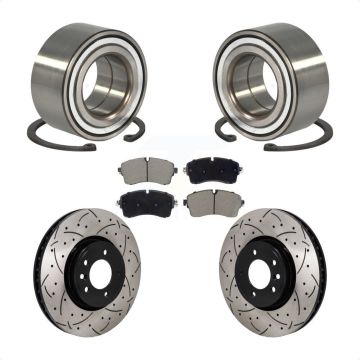 Front Wheel Bearing Coated Drill Slot Brake Rotor Pads Kit For Land Rover Discovery Range KBB-130790