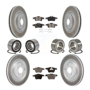 Front Rear Bearing Coat Brake Rotor Pads Kit (10Pc) For 2016 Jaguar XJ Base with AWD 3.0L KBB-130797
