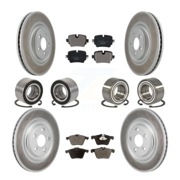 Front Rear Bearing Coat Brake Rotor Pads Kit (10Pc) For 2016 Jaguar XJ Base with AWD 3.0L KBB-130798