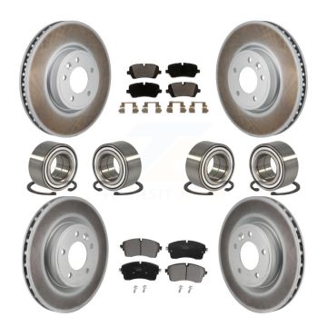 Front Rear Bearing Coated Disc Brake Rotor Pads Kit (10Pc) For Land Rover Discovery Range KBB-130799