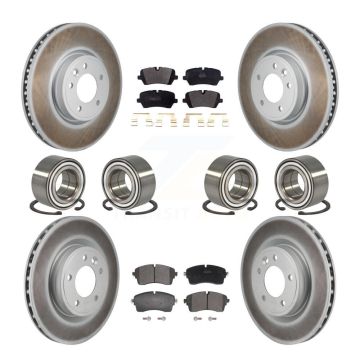 Front Rear Bearing Coated Disc Brake Rotor Pads Kit (10Pc) For Land Rover Discovery Range KBB-130802