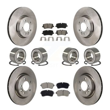 Front Rear Bearings Disc Brake Rotors And Pads Kit (10Pc) For Land Rover Discovery Range KBB-130803