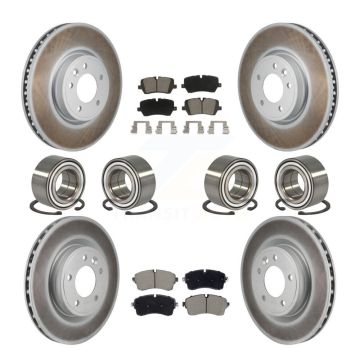 Front Rear Bearing Coated Disc Brake Rotor Pads Kit (10Pc) For Land Rover Discovery Range KBB-130804