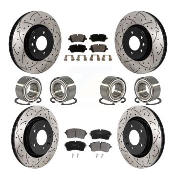 Front Rear Bearing Coated Disc Brake Rotor Pads Kit (10Pc) For Land Rover Discovery Range KBB-130806