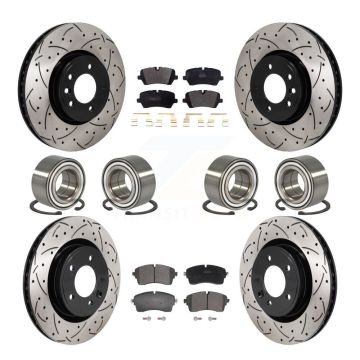 Front Rear Bearing Coated Disc Brake Rotor Pads Kit (10Pc) For Land Rover Discovery Range KBB-130807