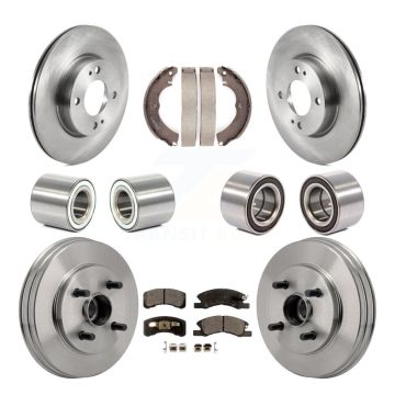 Front Rear Bearings Disc Brake Rotors And Pads Shoes Kit (10Pc) For Mitsubishi Mirage G4 KBB-130821