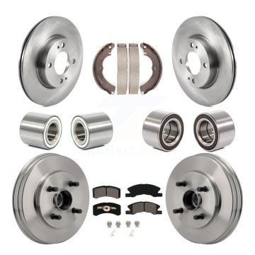 Front Rear Bearings Disc Brake Rotors And Pads Shoes Kit (10Pc) For Mitsubishi Mirage G4 KBB-130825