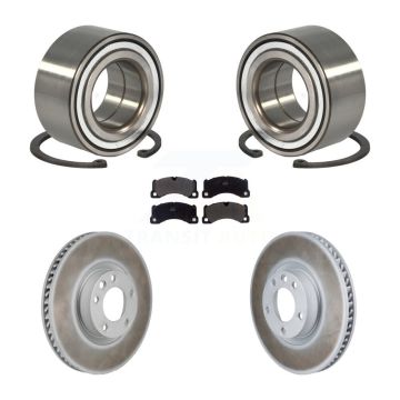 Front Wheel Bearing Coated Brake Rotor And Pad Kit For Volkswagen Touareg Porsche Cayenne KBB-130843